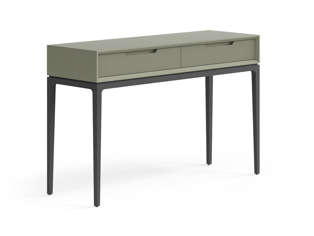 Консоль Velvet 2 ящика Матовый оливковый тёмный