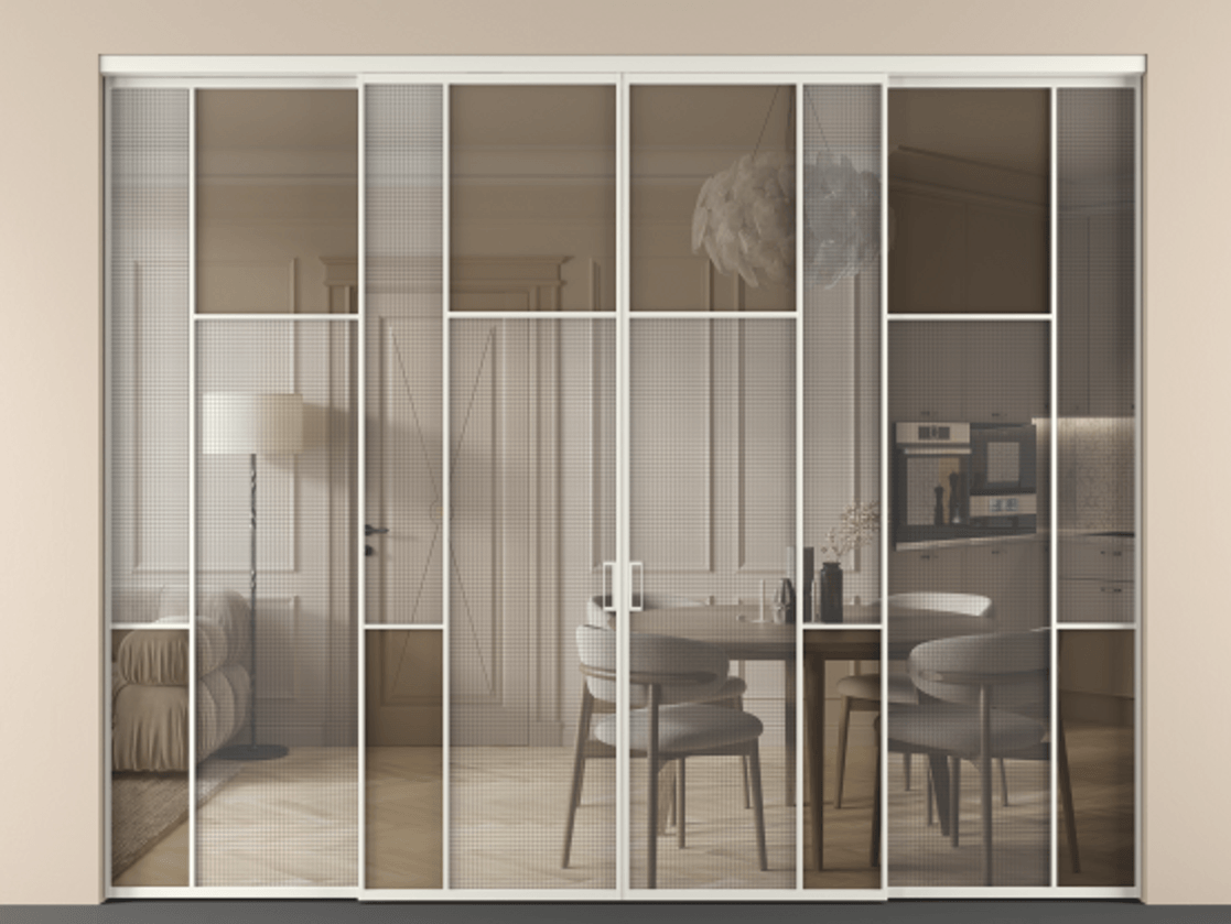 Перегородка Mosaic внутри проема четырёхстворчатая #VENDORCODE# #FURNISH# #GLASS# Цена #PRICE# #CURRENCY# | Volhovec